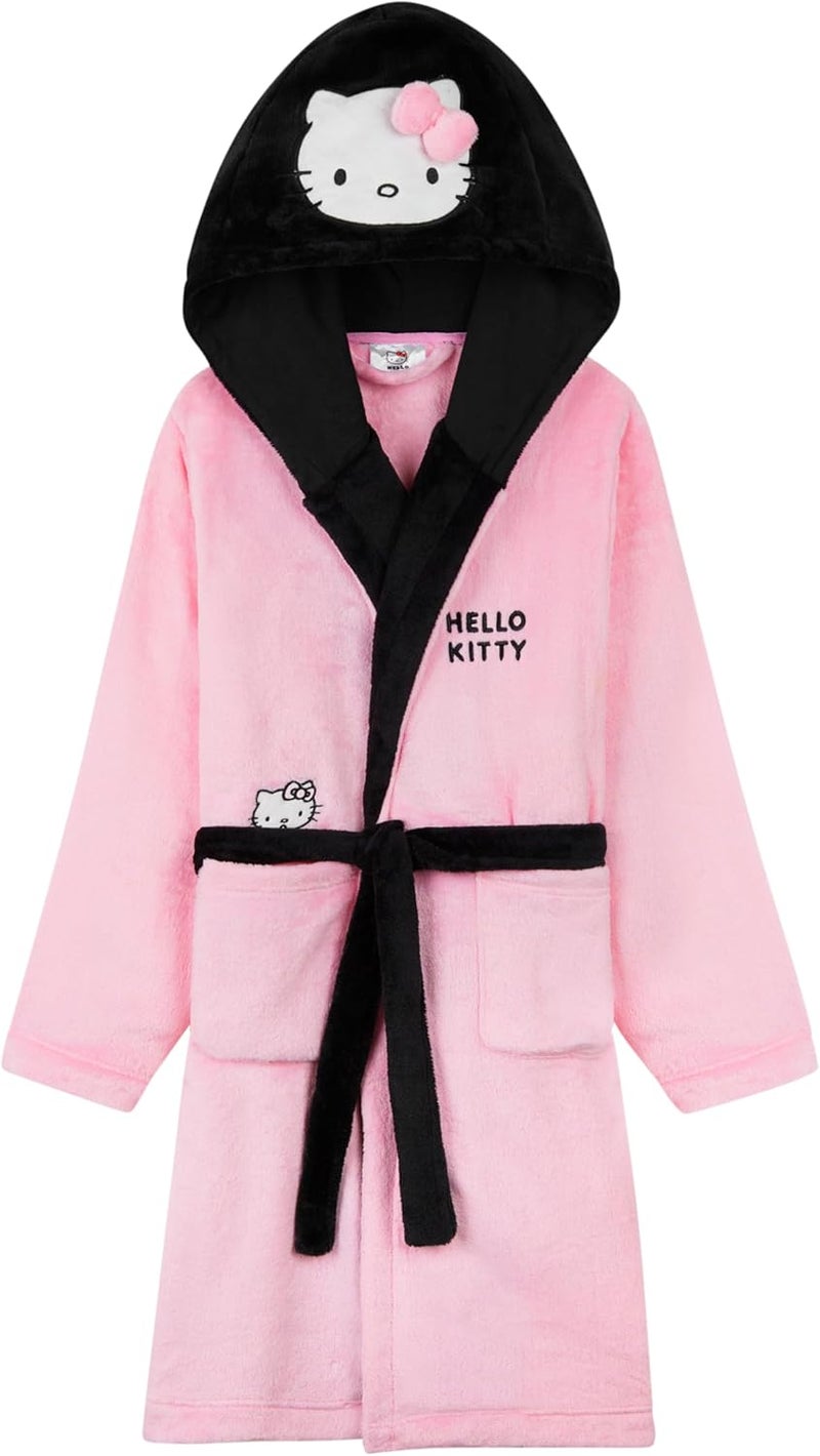 Hello Kitty Sanrio Robe for Girls, Teens, Fleece Hooded Bath Robe Cozy Loungewear Cinnamoroll Kuromi Kawaii Gifts For Girls - Image 1
